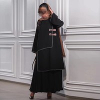 Robe de chambre turque en organza translucide et sexy, pull-over, ourlet à surpiqûres, design plissé, fausse fourrure, boucle en cuir, service OEM