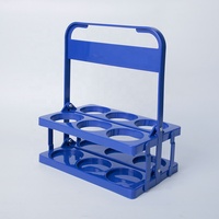 Portador de Botellas Plegable de Plástico Portátil para Seis Botellas de Cerveza, Cestas para Bebidas, Portador de 2 Botellas de Vino