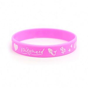 Pulsera de Silicona con Diseño de Sirena, para Eventos de Acuarios, Estilo de Dibujos Animados, Pulsera de Goma con Logotipo Personalizado e Información - Product Image 4