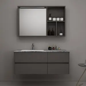 Armoire de toilette en bois massif, meuble de salle de bain moderne, nouveau design