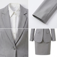 Ensemble de tailleur gris pour femme, ensemble de tailleur de bureau pour femme, ensemble de tailleur professionnel pour femme, ensemble de tailleur deux pièces pour femme