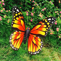 JTX307-mariposa Artificial de simulación, decoración de jardín, plantas, césped, estacas de simulación, 60cm