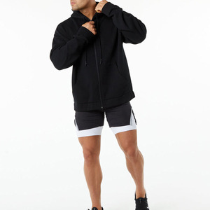 Sudadera con capucha y cremallera frontal para hombre, de manga larga, para uso casual, moda y ropa exterior, precio al por mayor, tejido de forro polar - Product Image 4