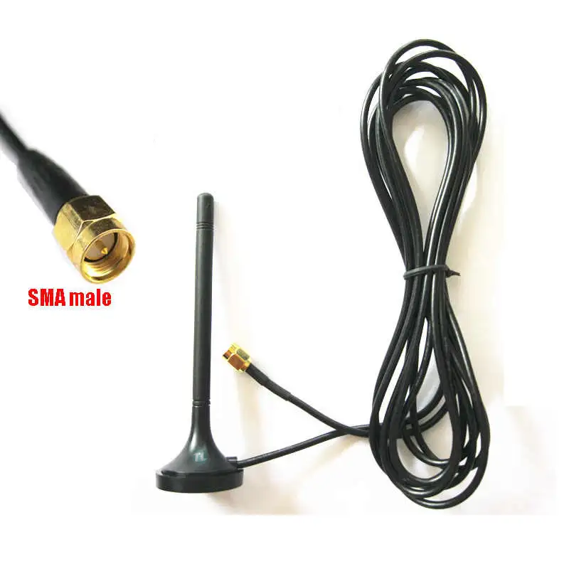 GSM אנטנת 915Mhz קטן 3m כבל SMA זכר מחבר עבור RTU5024,RTU5025,CL4-GSM תקשורת אנטנה