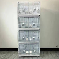 Cage à oiseaux empilable multi-niveaux ShengAnXin avec séparateurs et roues universelles, volière portable en métal et plastique pour oiseaux de compagnie