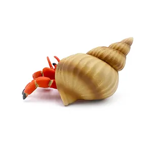 Figura de animal de plástico em PVC de alta qualidade para animais selvagens, brinquedo realista ecológico eremita de caranguejo