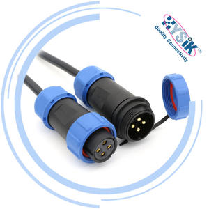 Connecteur étanche WEIPU – Connecteur de panneau en plastique mâle/femelle en ligne pour câble, à sertir et moulé - Product Image 1
