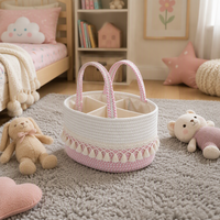 Panier de rangement multifonctionnel en corde de coton fait main pour couches de bébé, idéal pour la vente en gros