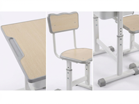 Bureaux et chaises d'étudiant ergonomiques modernes en bois moulé par injection à hauteur réglable, tables et chaises d'étude pour enfants