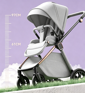 Passeggino 3-in-1 di Lusso in Lega di Alluminio Pieghevole, Carrozzina Multifunzionale con <span class=keywords><strong>Seggiolino</strong></span> <span class=keywords><strong>Auto</strong></span> per Bambini da 0-3 Anni - Product Image 6