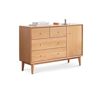 Commode de chambre en bois de chêne massif, style nordique, unité de rangement pour la maison, fabriquée en Chine
