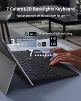 Casing Keyboard Nirkabel Surface Pro Tipe Cover untuk Microsoft Surface Pro 7/6/5/4/3 12.3 Inci dengan Trackpad Backlit 7 Warna