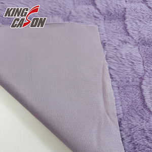 KINGCASON Fabrication directe 100% polyester 235cm 320gsm Couleur unie violette Nouveau motif carré 3D Fourrure de <span class=keywords><strong>lapin</strong></span> pour literie égyptienne - Product Image 3