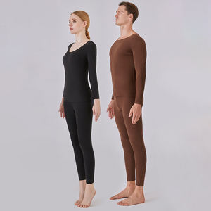 2022 Neues Design Eltern S-XXL schlanke warme Unterwäsche-Sets mit niedrigem Hals und Fleece-Unterwäsche-Anzügen Thermo-Unterwäsche für den kalten Winter - Product Image 6
