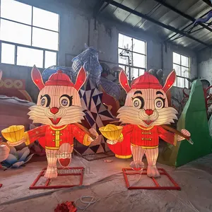 ジゴン動物ウサギお祝いランタン小道具/伝統的な中国のウサギランタン/中国の新年ウサギランタン祭りの装飾