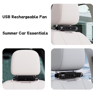 Ventilateur rechargeable en plastique de ventilateur de refroidissement de voiture de charge USB blanc durable de haute qualité - Product Image 2