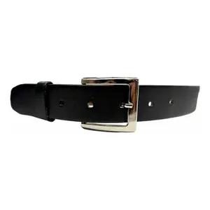 Genuine Leather <b>Belt</b> For Men Classic Casual Style With Copper Double Prong Buckle 3.5 Cm <b>Wide</b> Solid Color Cow Hide <b>Belt</b> By The D - Product Image 1