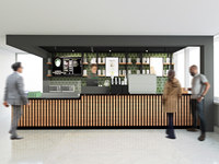 Comptoir de bar à aliments au design 3D unique, kiosque à café, comptoir de bar à vendre
