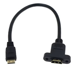มินิ HDMI ขนาด 30 ซม. ที่รองรับการเชื่อมต่อแบบตัวผู้กับตัวเมีย พร้อมขั้วต่อแบบสกรูยึดแผง <span class=keywords><strong>HD</strong></span> <span class=keywords><strong>AV</strong></span> สายเคเบิลกล้อง - Product Image 3