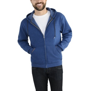 Sweat-shirt à capuche zippé personnalisé pour homme, en polaire, avec patchwork contrastant, vêtement de sport d'extérieur en polyester/coton pour l'hiver - Product Image 1