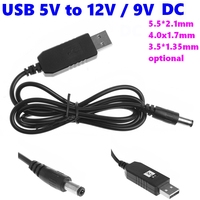 Cable de Alimentación USB, Conversor de Voltaje USB de 5V a CC de 12V 9V, Cable de Alimentación con Conector de 5.5*2.1mm 4.0x1.7mm 3.5*1.35mm