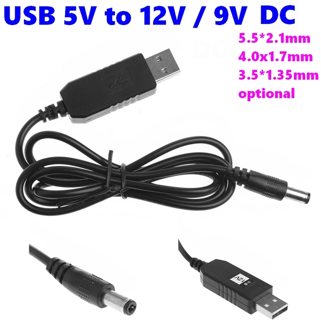 USB Power boost Line USB 5V to DC 12V 9V Usb Voltage Step up Conversion Supply Cable Plug 5.5*2.1mm 4.0x1.7mm 3.5*1.35mm