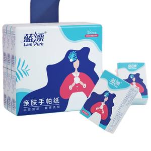 Boîte de mouchoirs en papier facial Lampure Blue, 1 plis, petit format pour la maison, portable, pour étudiants, en pâte de bois vierge, serviettes individuelles - Product Image 5