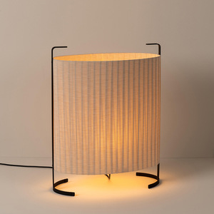 Lampe de table minimaliste en tissu plissé, source de lumière LED E27, commande par interrupteur, pour salon, salle à manger, hôtel, villa, jardin extérieur - Product Image 2