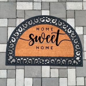 Tapis de porte en caoutchouc et fibre de coco interchangeables pour l'extérieur, saisonniers, avec inscription « Bienvenue » - Product Image 5
