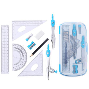 Ensemble de géométrie scolaire de haute qualité, 10 pièces, boîte en plastique, ensemble de <span class=keywords><strong>mathématiques</strong></span>, gomme à effacer - Product Image 2