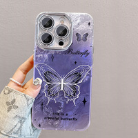 Coque de téléphone pour femme avec imprimé papillon glacier pour iPhone 18 17 16 15 14 13 12 11 Pro Max XS XR, Housse de protection pour filles et femmes