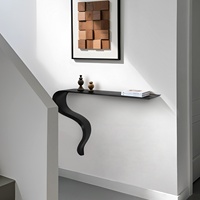 Meuble de salon moderne italien haut de gamme design, table console murale ultra-étroite en frêne massif