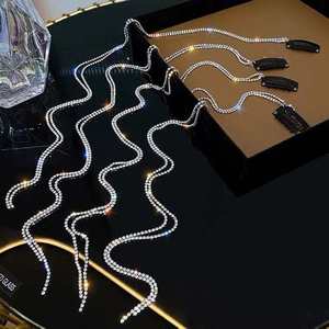 Nuova Catena per Capelli con Diamanti Luccicanti, Fermaglio Invisibile con Strass, Ornamento per Sposa con Lunga Nappa, Accessori per Capelli - Product Image 2