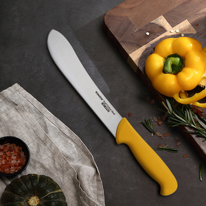 Cuchillo profesional rojo verde amarillo <span class=keywords><strong>para</strong></span> desollar Hoja de acero inoxidable de 8 pulgadas Cuchillo de carnicero Mango de PP - Product Image 6