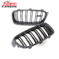 Rejilla Delantera de Fibra de Carbono AISKA para BMW Serie 3 F30 Sedán 2014-2017, Rejilla de Ventilación de Doble Listón