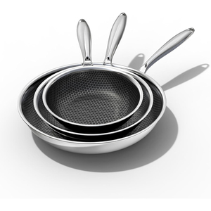 Batterie <span class=keywords><strong>de</strong></span> cuisine en acier inoxydable 3 plis <span class=keywords><strong>de</strong></span> haute qualité Mini <span class=keywords><strong>casserole</strong></span> lourde <span class=keywords><strong>haut</strong></span> <span class=keywords><strong>de</strong></span> <span class=keywords><strong>gamme</strong></span> antiadhésive Poêle à frire en nid d'abeille au design moderne avec couvercle - Product Image 4
