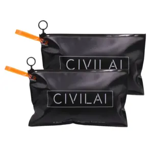 定制黑色聚氯乙烯拉链袋带标志印刷拉链锁袋带手柄包装袋服装配件