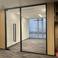 Mur de séparation en verre transparent à double vitrage à bas prix fabricant de mur de séparation de bureau insonorisé