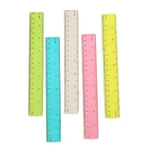 Color Plastic Ruler Creative Drawing Tool 20Cm Scale Cute Transparent Stationery Elementary School Ruler Wholesale