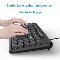 Factory-direct 618 104-Key PS/2 Desktop Wired ABS Waterproof Splash-resistant Chiclet Keyboard Lightweight Membrane Design USB