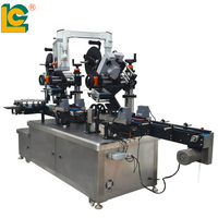 Machine d'étiquetage pour petites canettes rondes en aluminium, avec application d'étiquettes sur les côtés, le dessus et le bas