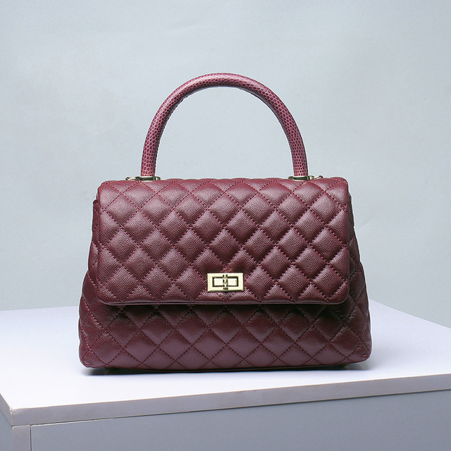 High Quality Luxury Purse Handbag for Women Fashion Caviar Leather Quilted Top Handle Flap Bags Women Handbags