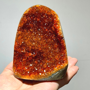 Geode di Cristallo <span class=keywords><strong>Arancione</strong></span> 500-600g, Cluster <span class=keywords><strong>Minerale</strong></span> 1.1-1.32lb, Pietra Curativa Feng Shui Arcobaleno - Product Image 3