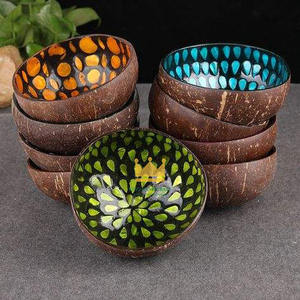 Tazones de Cáscara de Coco Kinghandicraft, Clásicos, Duraderos, Empaquetados en Cartón, Más Vendidos, Ecológicos, Hechos a Mano, con Incrustaciones de Conchas Marinas, Gran Venta - Product Image 6