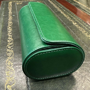 Trường hợp sang trọng duy nhất 3 khe cắm Bánh xe lăn du lịch tùy chỉnh con lăn da đồng hồ hộp cuộn - Product Image 4