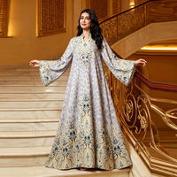 Nouvelle Robe Islamique 2026 pour Femmes Musulmanes, Robe de Soirée Imprimée avec Strass, Robe Modeste Dubaï, Jalabiya Kaftan pour Femmes