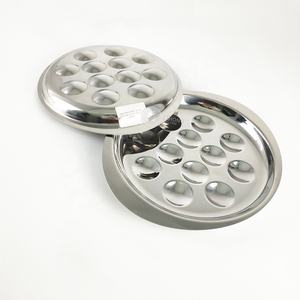 Offre Spéciale gros Plateau À Huîtres Français <span class=keywords><strong>6</strong></span> yeux Escargot plat rond en acier inoxydable escargot plat - Product Image 1