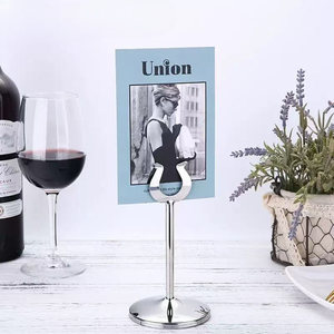 Support de menu créatif en acier inoxydable en forme de U, épaissi, pour cartes de table d'hôtel et de banquet de mariage - Product Image 2