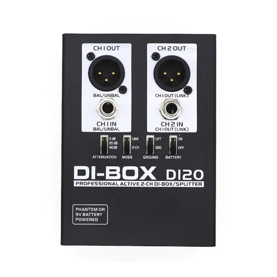 Guitar Active 2 Channel DI Box Active Signal Impedance Noise D120