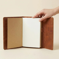 Housse de carnet en cuir à trois volets avec 3 emplacements pour cartes, étui rétro en PU pour carnet, couverture de journal reliée avec poche pour téléphone et porte-stylo